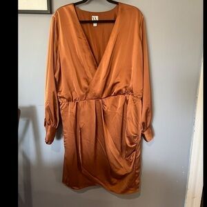 Nwt Worthington Rust Silky Wrap Dress Size XXL